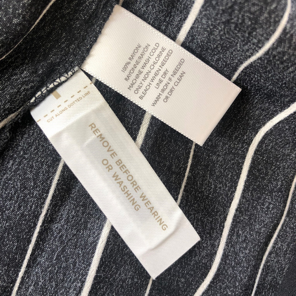 LOFT NWOT Black/White Striped Midi Skirt - Picture 6 of 7